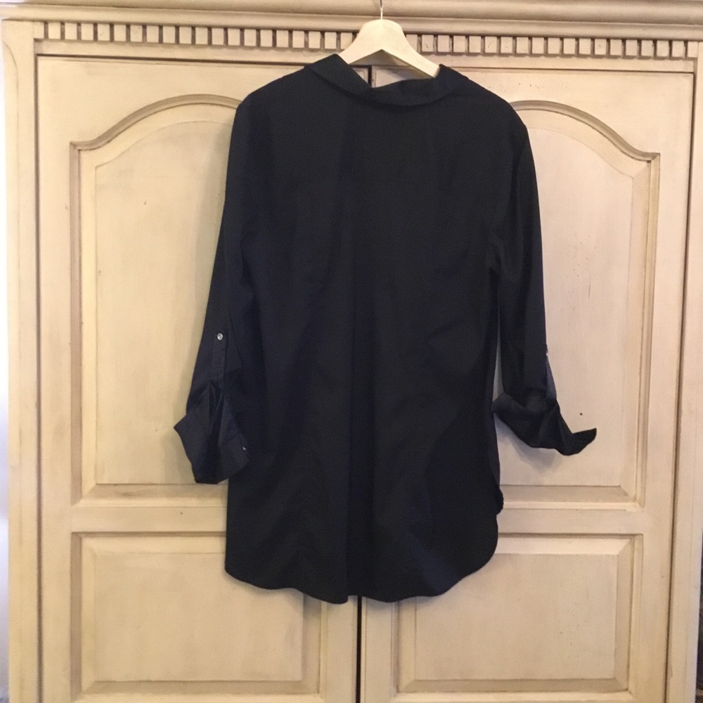 Chico’s Women’s Black Long Sleeve Blouse with Zipper Size Large - Picture 2 of 7